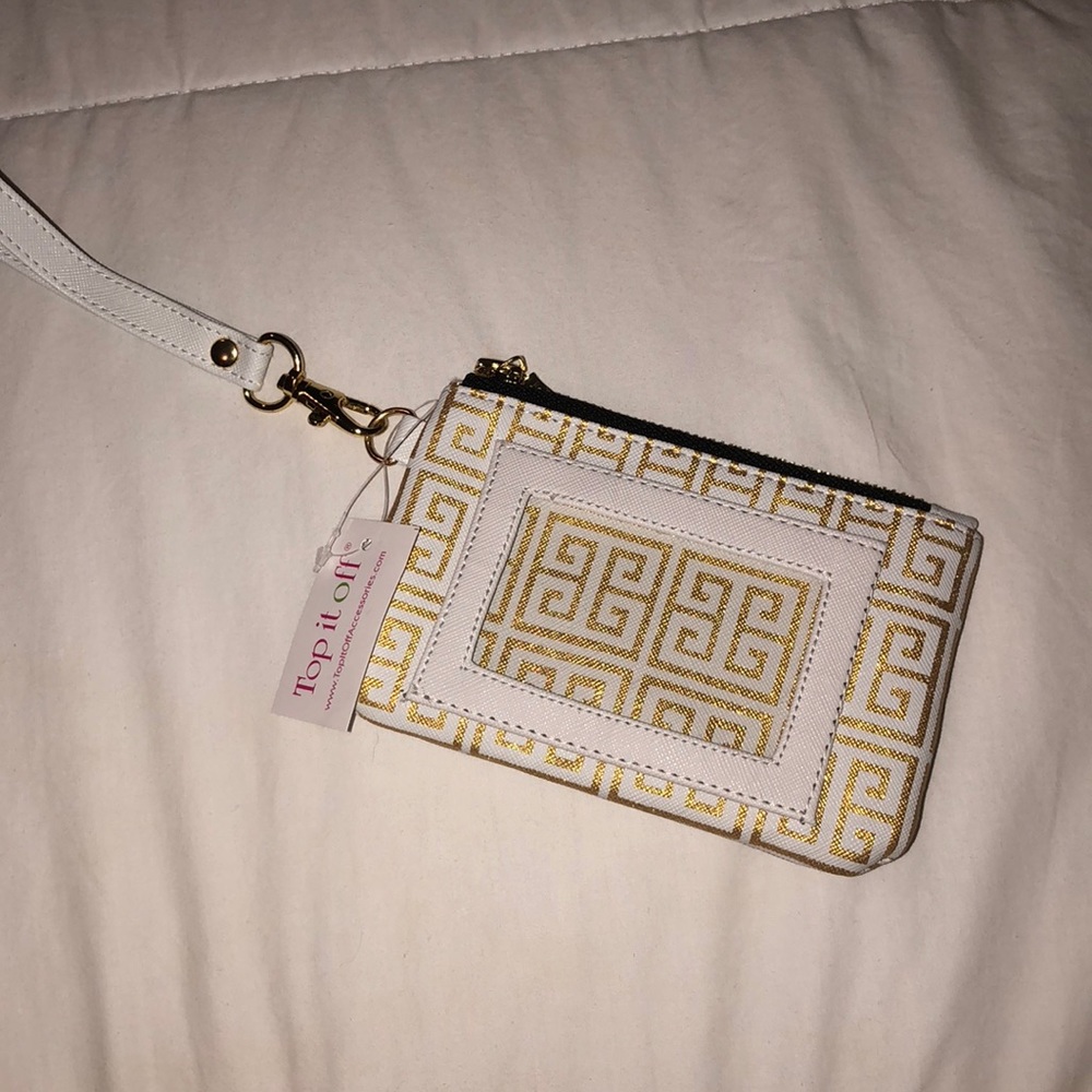 Gold & white wristlet
